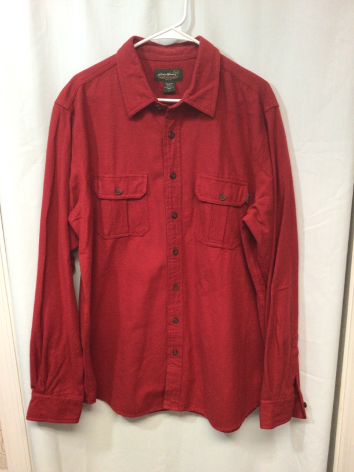 Eddie Bauer Red Heavy Flannel LT Long Sleeve Cotton Outdoor Activewear B17 gallery