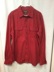 Eddie Bauer Red Heavy Flannel LT Long Sleeve Cotton Outdoor Activewear B17