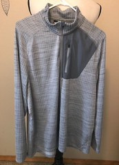 Skechers Sport Pullover 1/4 Zip Shirt, Gray, Zip Chest Pocket, Size XL