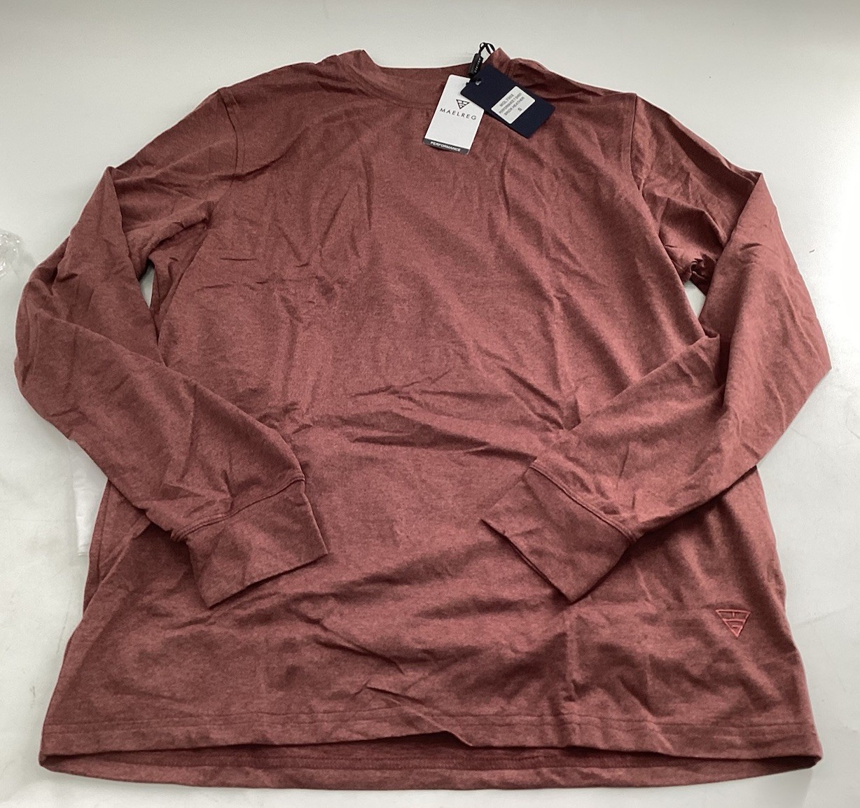 M Maelreg Men’s Long Sleeve Lightweight Performance Brick Heather Size S gallery