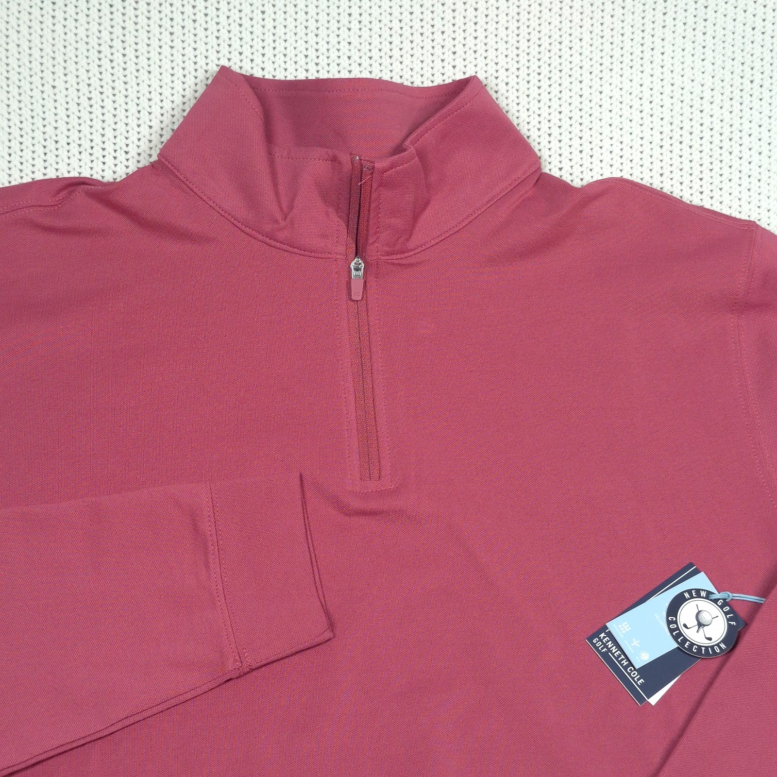 Kenneth Cole Golf Performance 1/4 Zip Pullover Stretch Wicking Slate Rose Large gallery