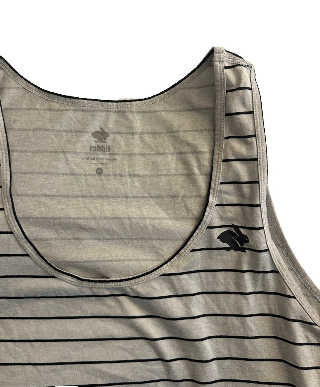 Rabbit Men's Race Pace Tank Stripe White Performance Running Lightweight XL gallery