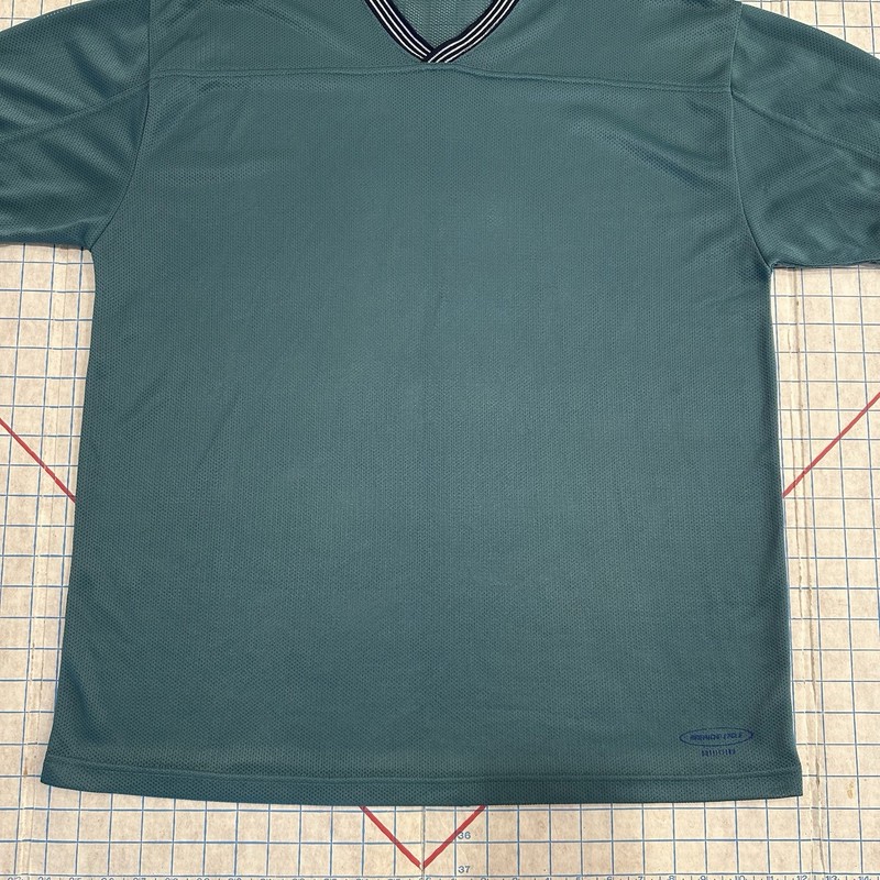 American Eagle Made in USA T-Shirt Mesh V-Neck Large Blue RARE 23x28 gallery