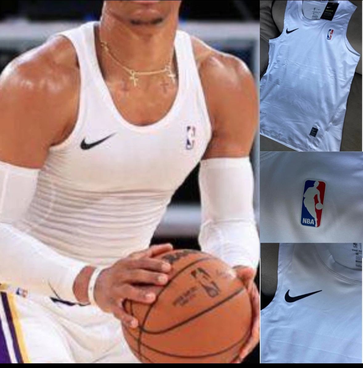 NIKE PRO NBA Team Issue Compression Tank BLACK and WHITE Shirt Sizes M - L gallery