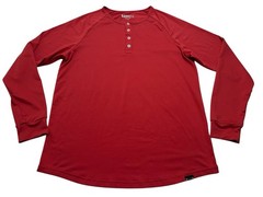 Men’s Barbell Scout Henley Long Sleeve Shirt Size Medium Red