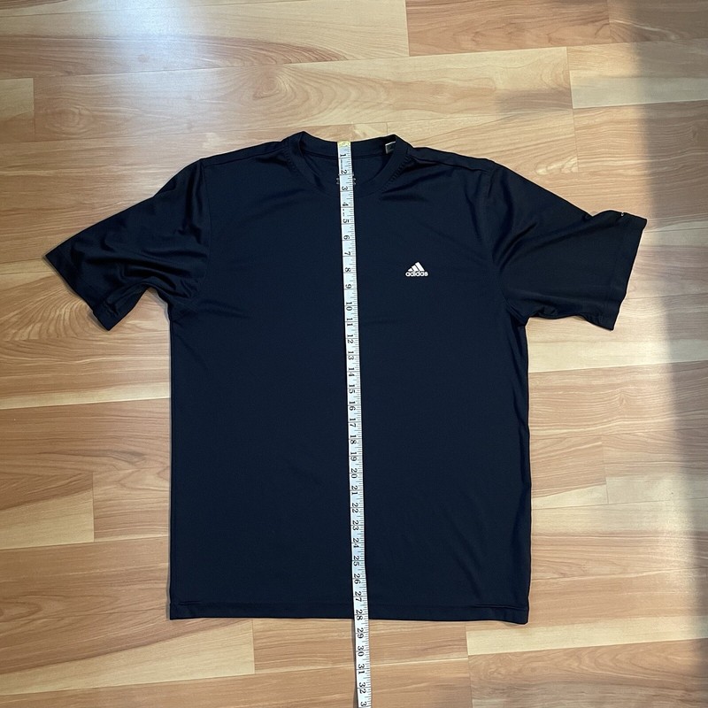 Adidas athletic workout Crew Neck Logo Short Sleeve Tee Shirt Size Large gallery