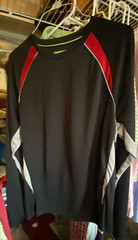 TEK GEAR PERFORMANCE Men’s Long Sleeve T-Shirt 100% Polyester Black Sz XL