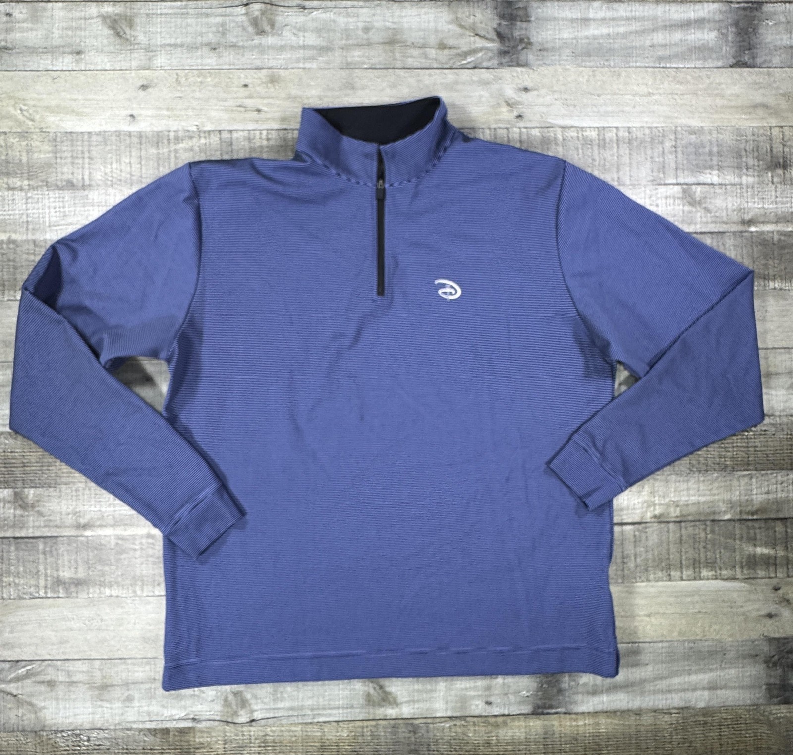 FootJoy Sweater Mens Large Blue Striped Quarter Zip Lightweight Pullover gallery