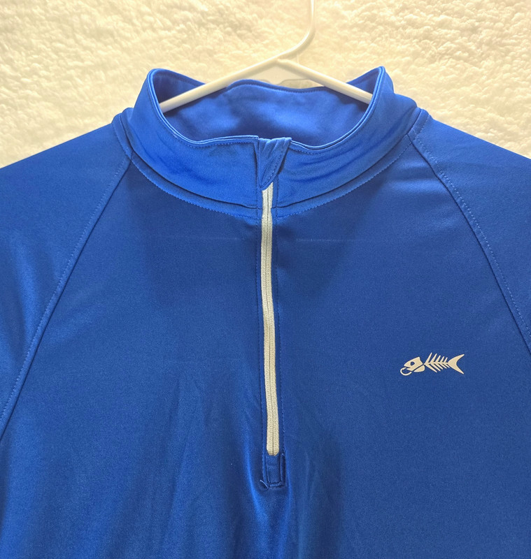 SILVER BAIT Men's Size Med Performance Shirt Royal Blue 1/4 Zip Mock Turtleneck gallery