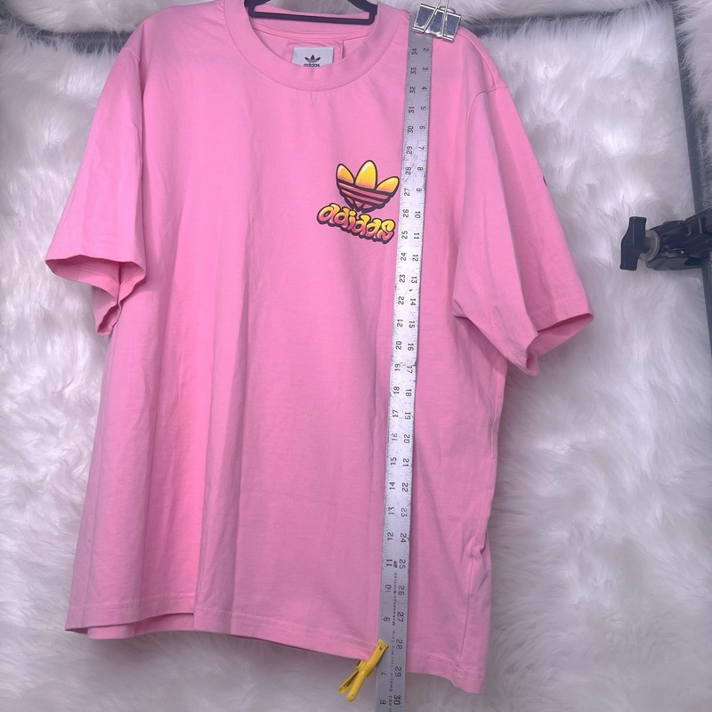 RARE Adidas Jeremy Scott Pink Graffiti T-Shirt Bubble Letters L SOLD OUT gallery
