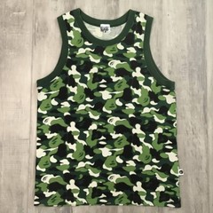 BAPE ABC camo green tank top a bathing ape NIGO Size M