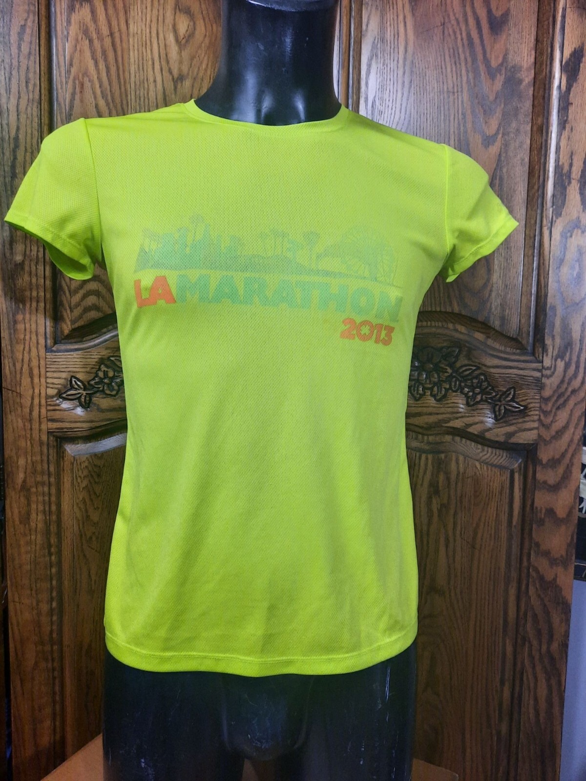 Los Angeles Marathon 2013 Mens Running Shirt Neon Green gallery