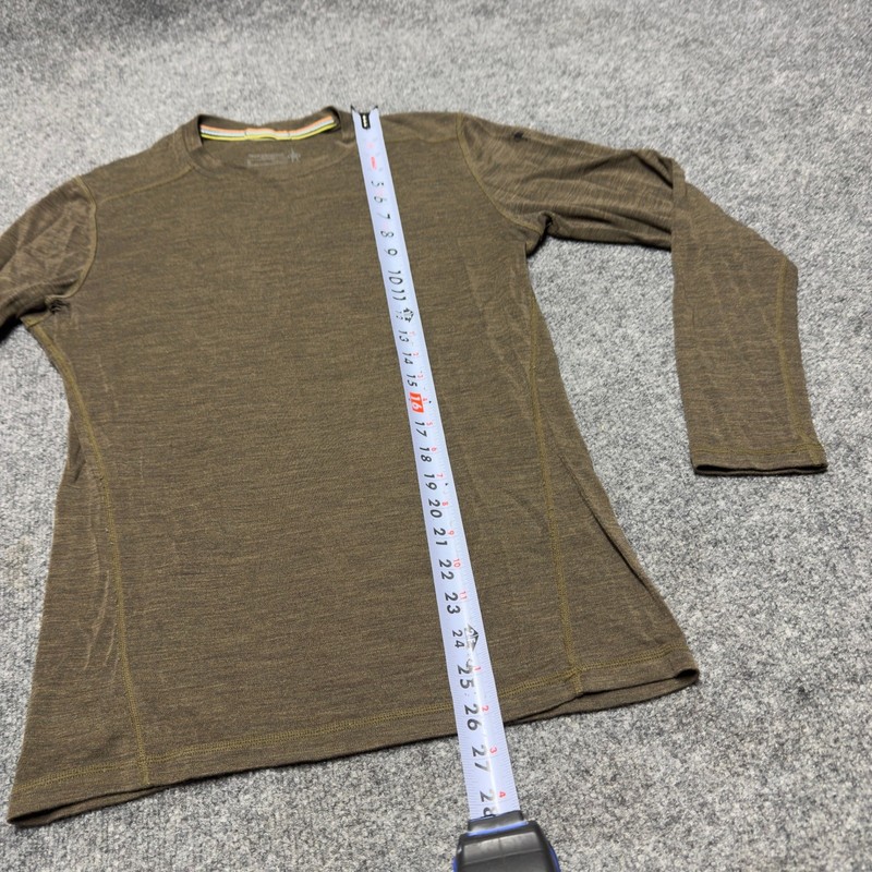 Smartwool Merino Wool Base Layer Long Sleeve Shirt Brown Men Small gallery