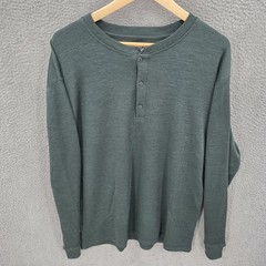 Minus 33 Shirt Mens 2XL Green Merino Wool Henley Midweight Long Sleeve