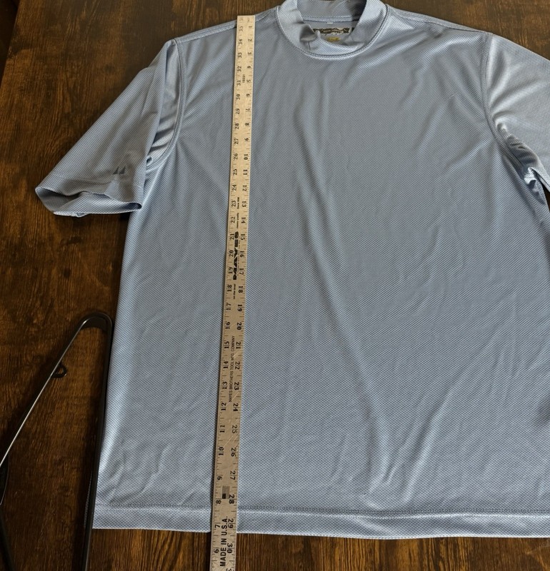 Greg Norman Play Dry Short Sleeve Performance Tee T Shirt Mens L Golf Light Blue gallery