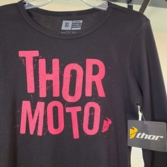THOR MOTO Motocross Gear Long Sleeve Black thin Thermal T-Shirt XL Made In USA