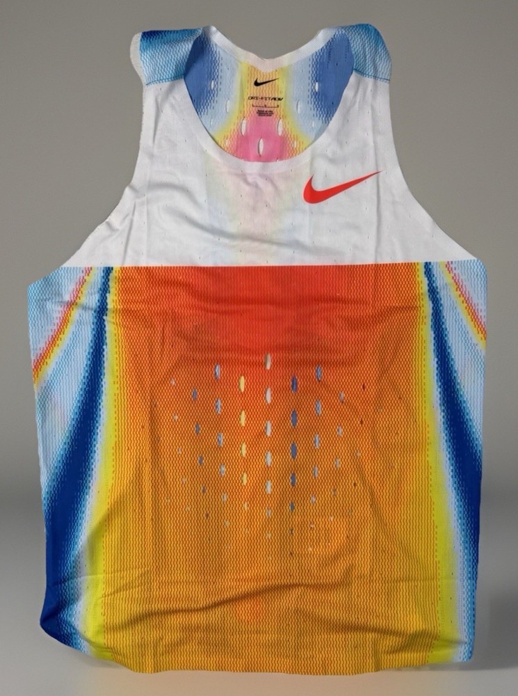 Nike Pro Elite Team Singlet White/Blue/Orange Made In USA (FZ6865-731)Size-Large
