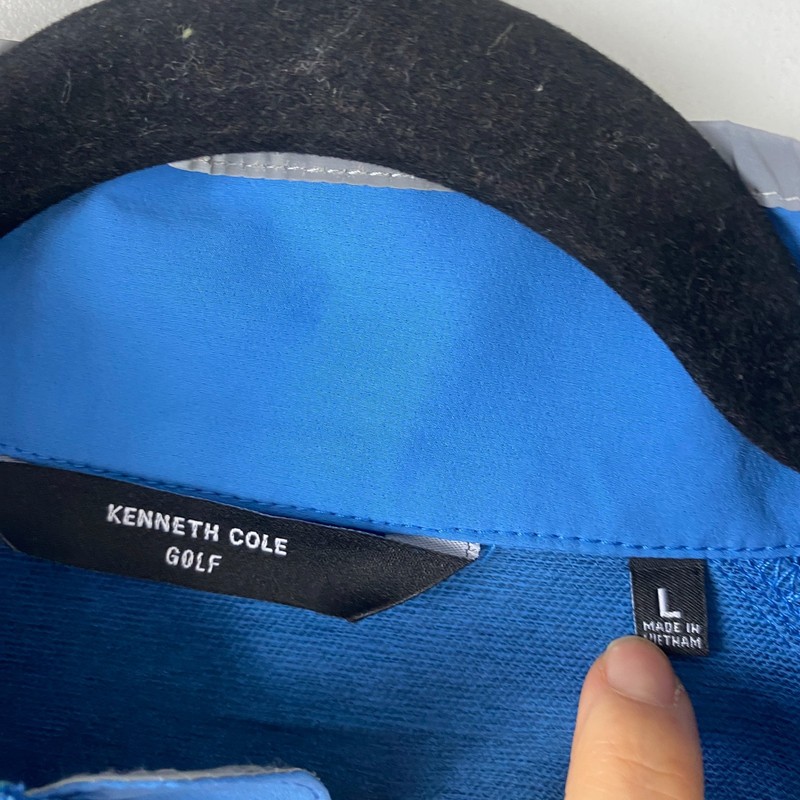 Kenneth Cole Golf Pullover Mens L Blue 1/4 Zip Stretch Light Performance Stretch gallery