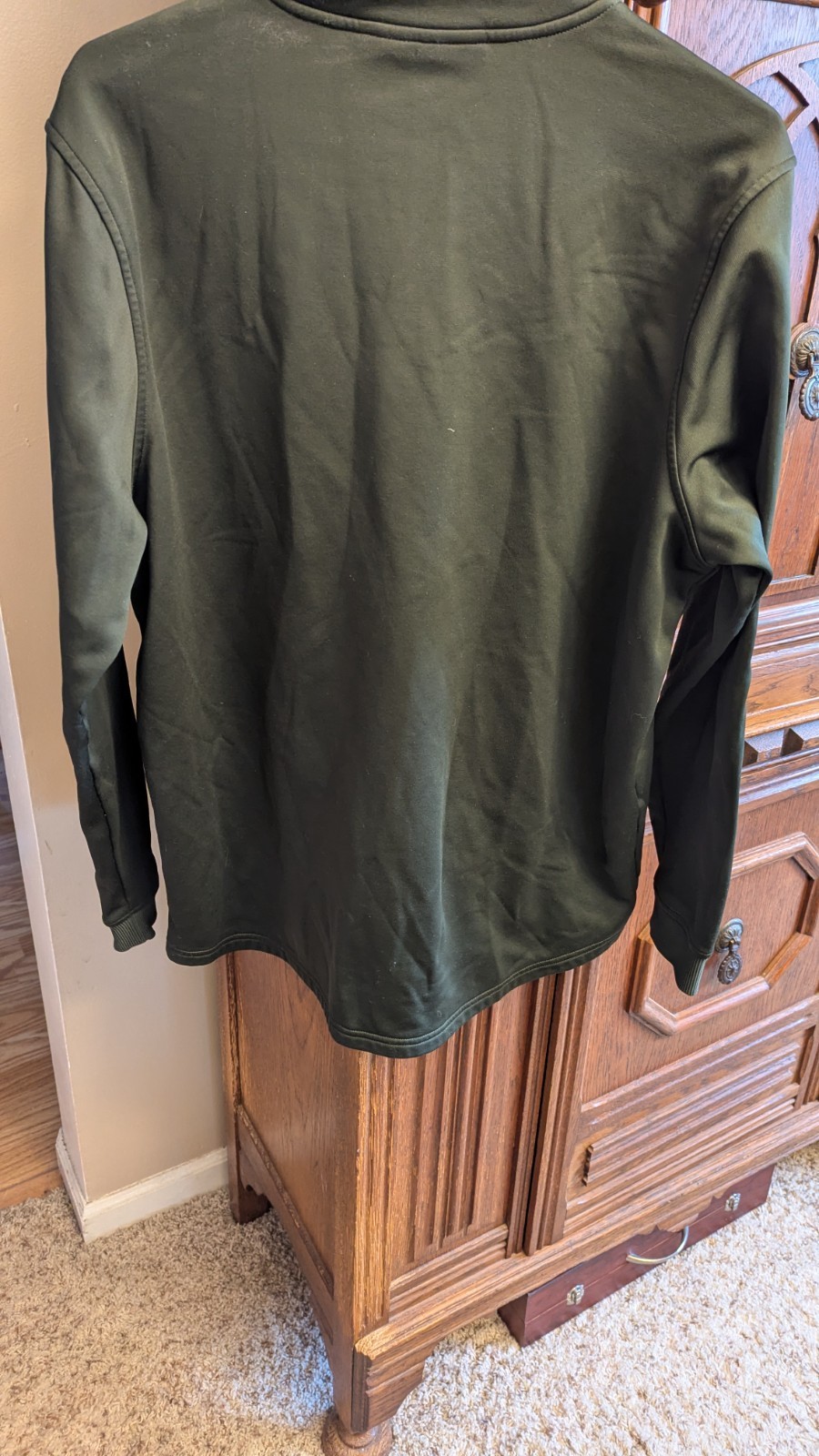 Men's UNDER ARMOUR Olive Green Cold Gear 1/4 Zip Top Shirt Size L Activewear gallery