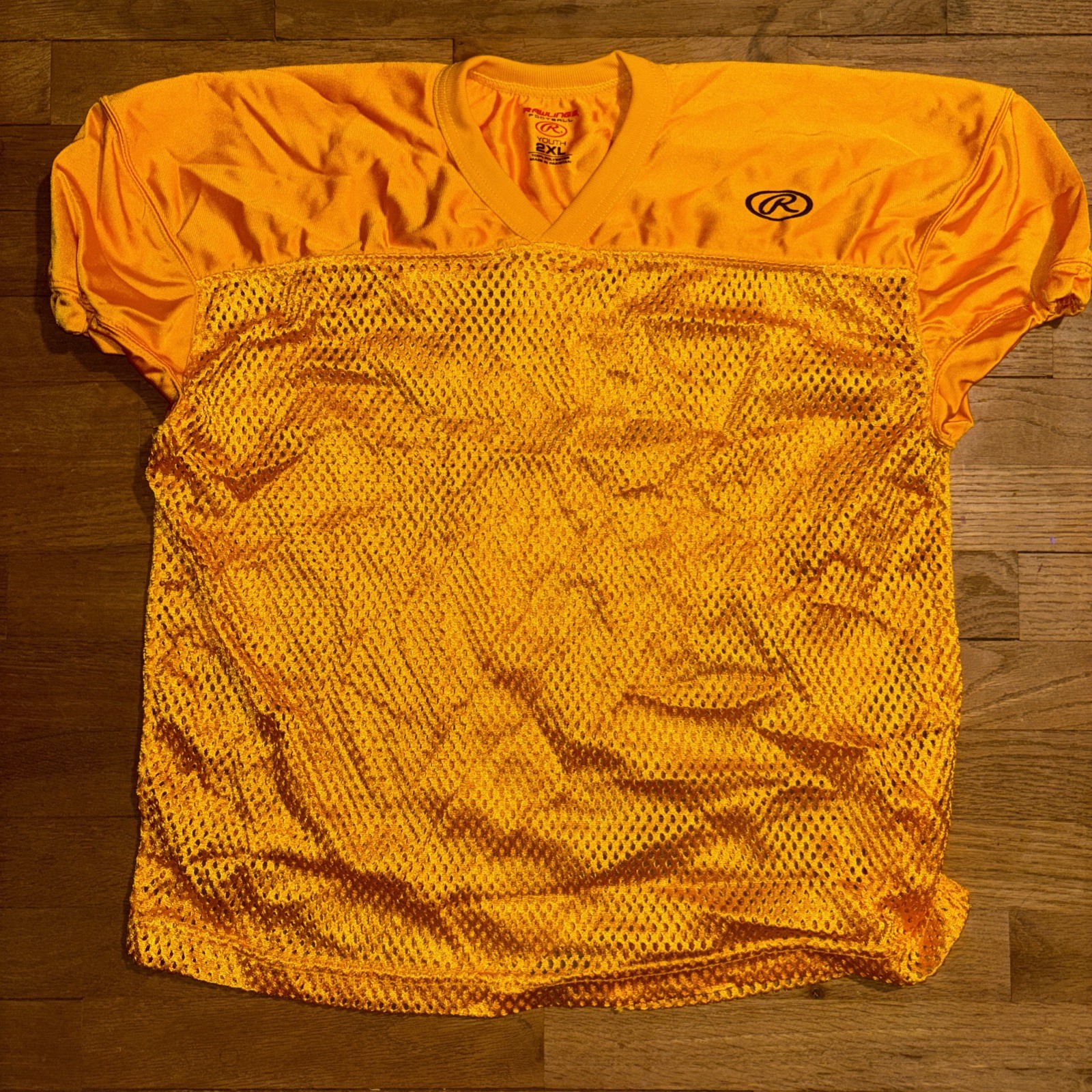 Vintage Y2K Rawlings yellow Blank Grunge Mesh Football Jersey youth XL gallery