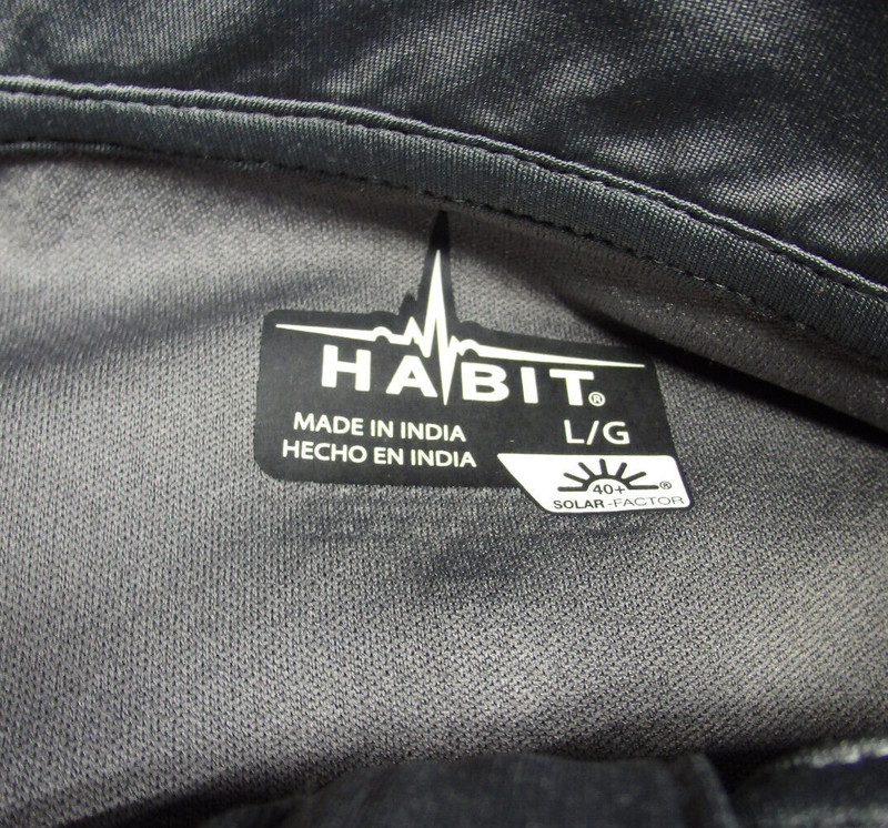 Mens *HABIT* Solar Factor Long Sleeve 1/4 Zip Athletic Pullover Shirt Size LARGE gallery