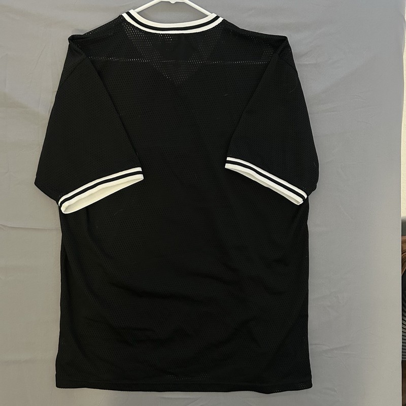 Vintage FILA V Neck T Shirt Mens Black White Ringer Spellout Logo Y2K Streetwear gallery