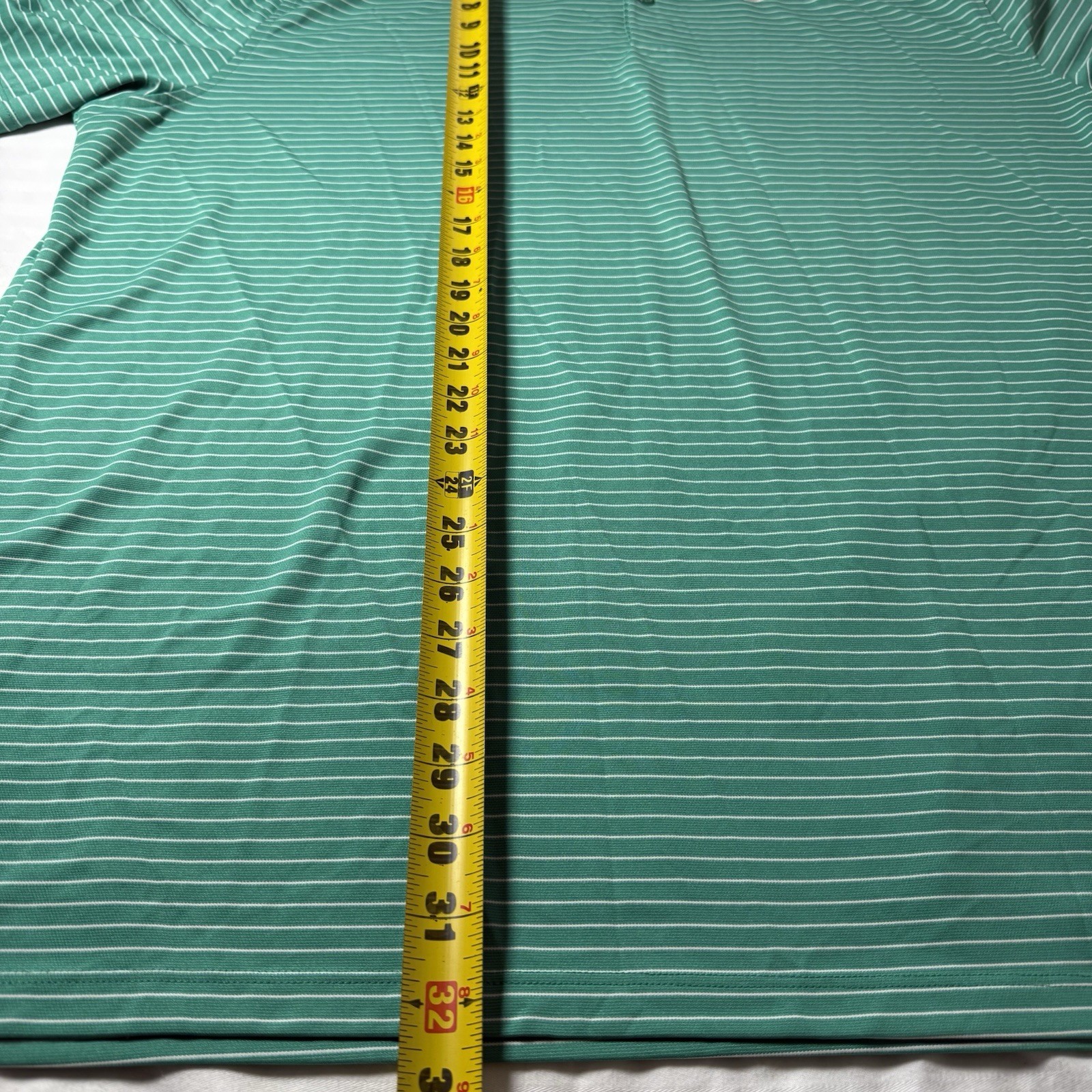Nike Dri-Fit Men’s Standard Fit Polo Size 2XL Green And White Striped Collard gallery