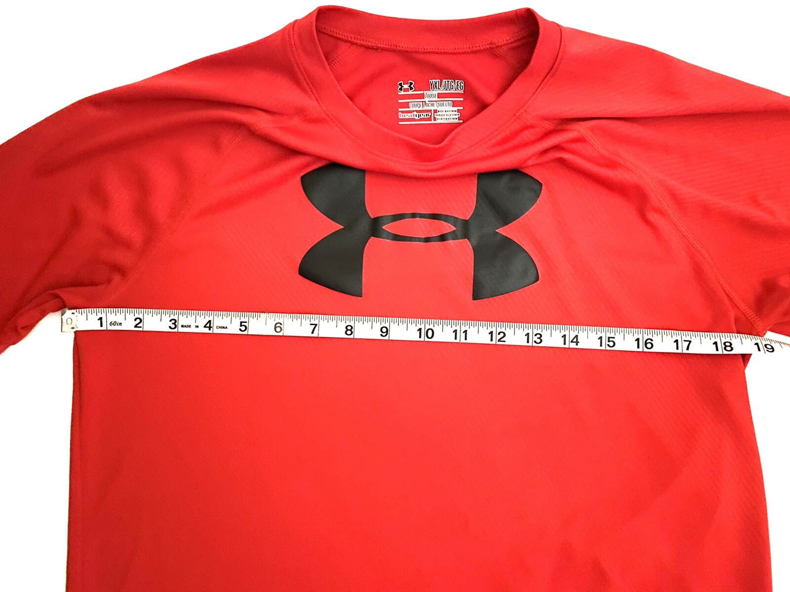 Youth UNDER ARMOUR Tech HeatGear YXL Loose Long Sleeve Shirt - Red - Big Logo gallery