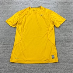 Nike Pro Combat Shirt Medium Orange Performance Swoosh Drifit Preppy Hiker Mens
