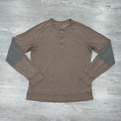 Lululemon Men L? Synth Long Sleeve Heathered Soft Earth Henley Pullover Stretchy