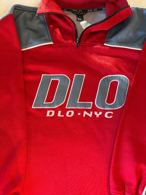 DLO Inc Bowling Jersey Mens Size 4 fits XL-XXL Red/Gray 1/4 Zip Long Sleeve gallery