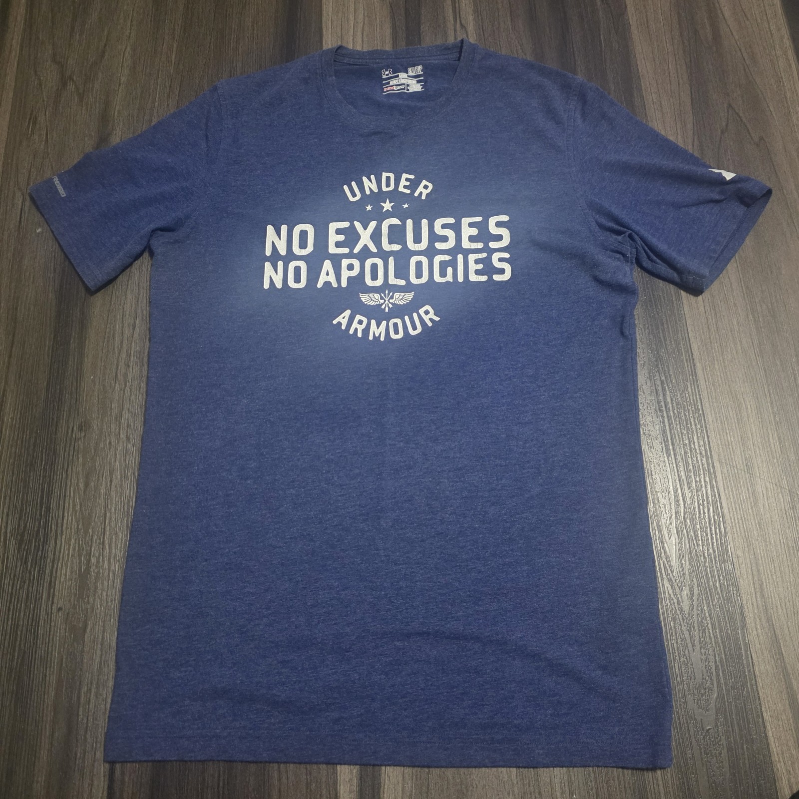 Under Armour Men's Small HeatGear Blue Charged Cotton No Excuses Performance... gallery
