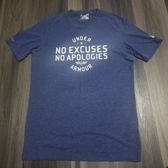 Under Armour Men’s Small HeatGear Blue Charged Cotton No Excuses Performance…