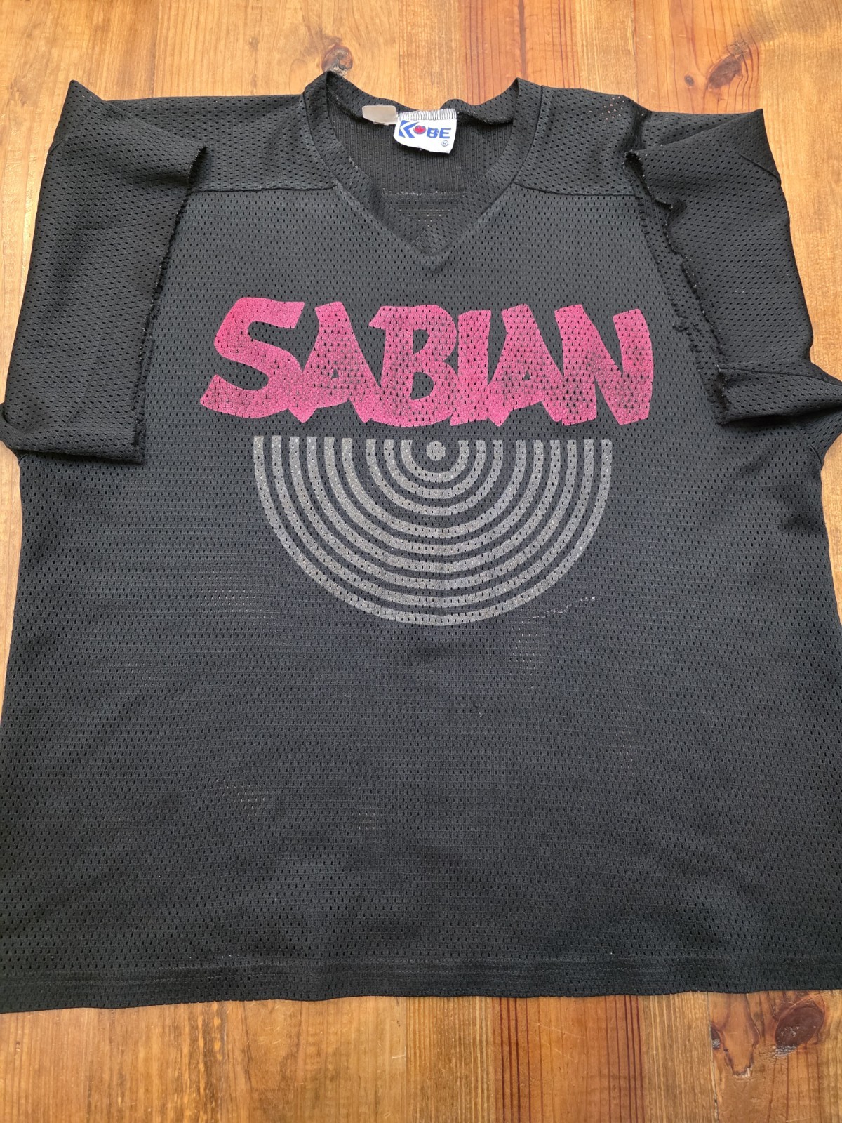 Sabian Cymbals Vintage Hockey Jersey Black Mens 80s 90s Kobe Drummer gallery
