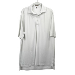 Peter Millar performance jersey polo golf shirt Size M swiss polka dot