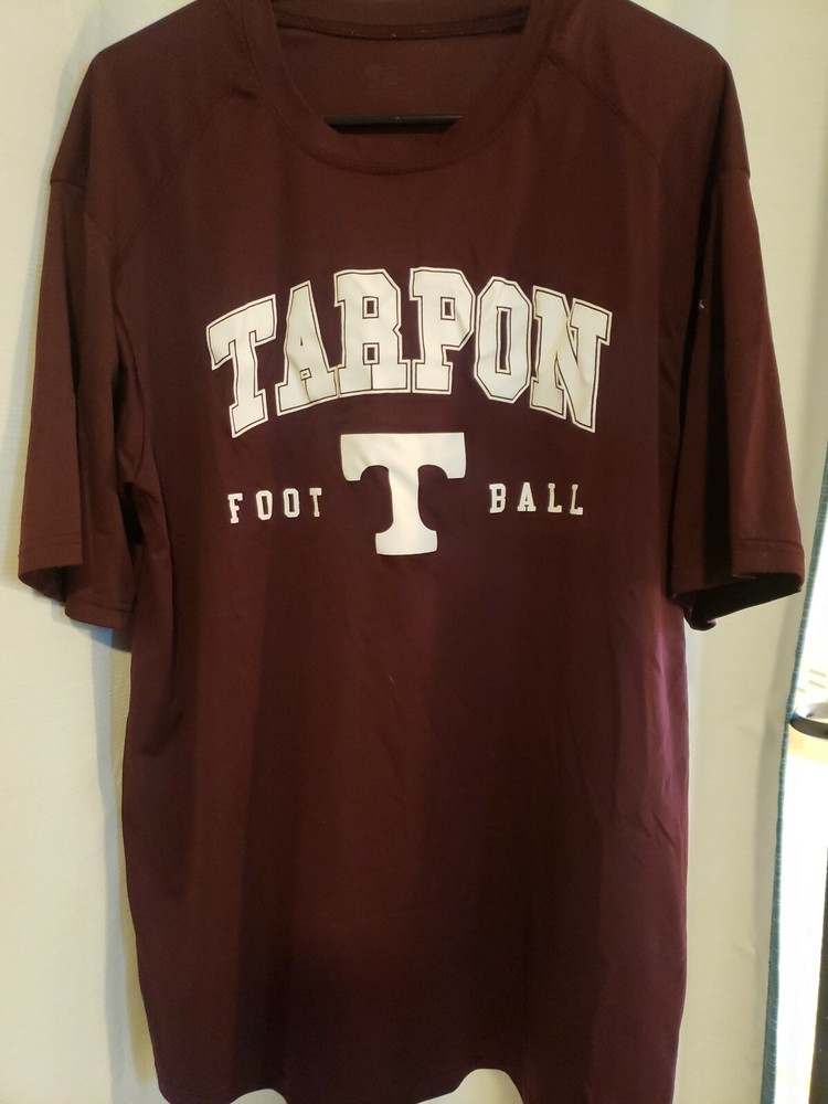 Tarpon Springs, FL High School Athletic Football PE Shirt From 2011 Burgandy...
