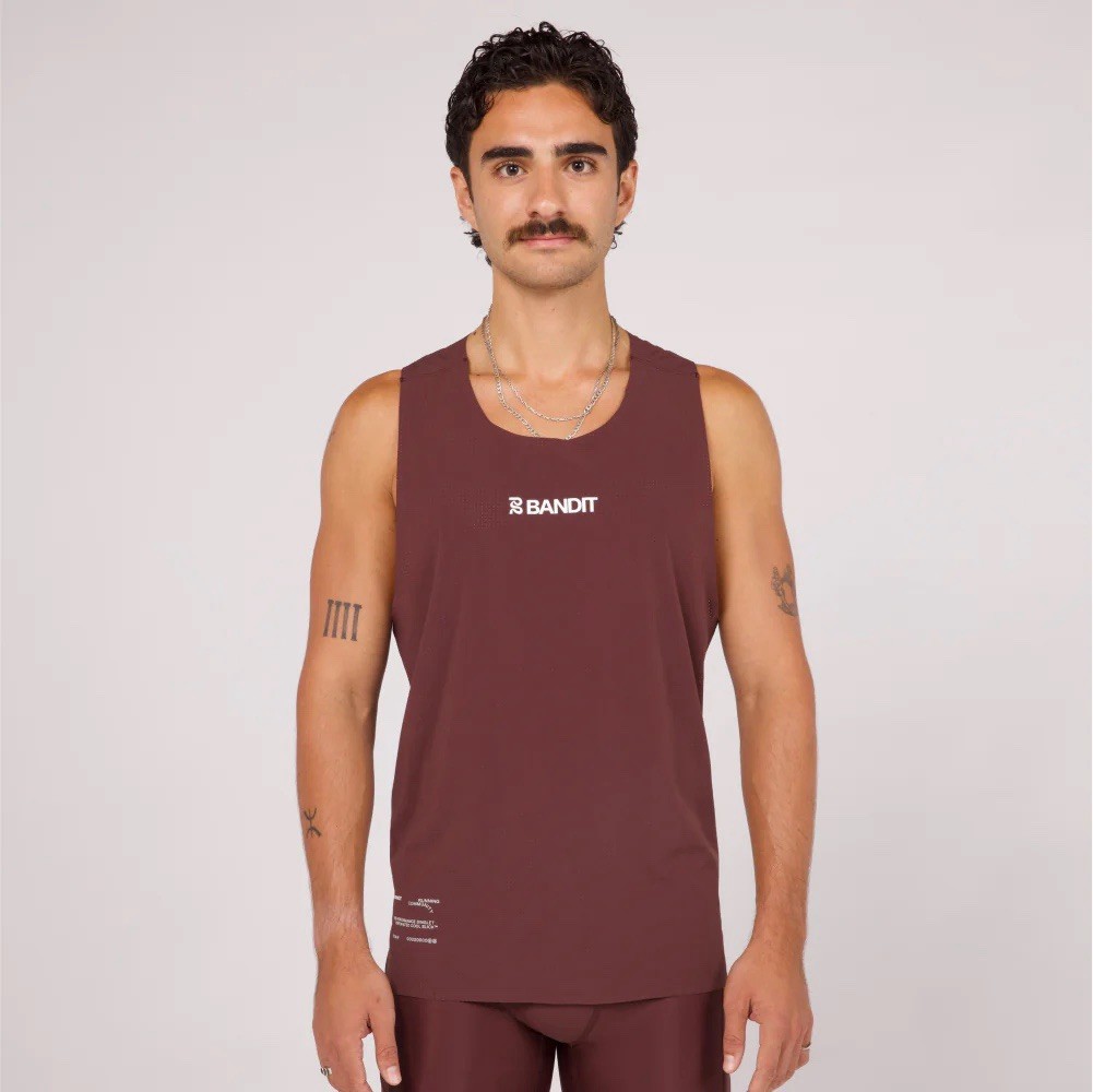 BANDIT RUNNING - VENTO™ PERFORMANCE SINGLET - CHOCOLATE SZ SMALL gallery