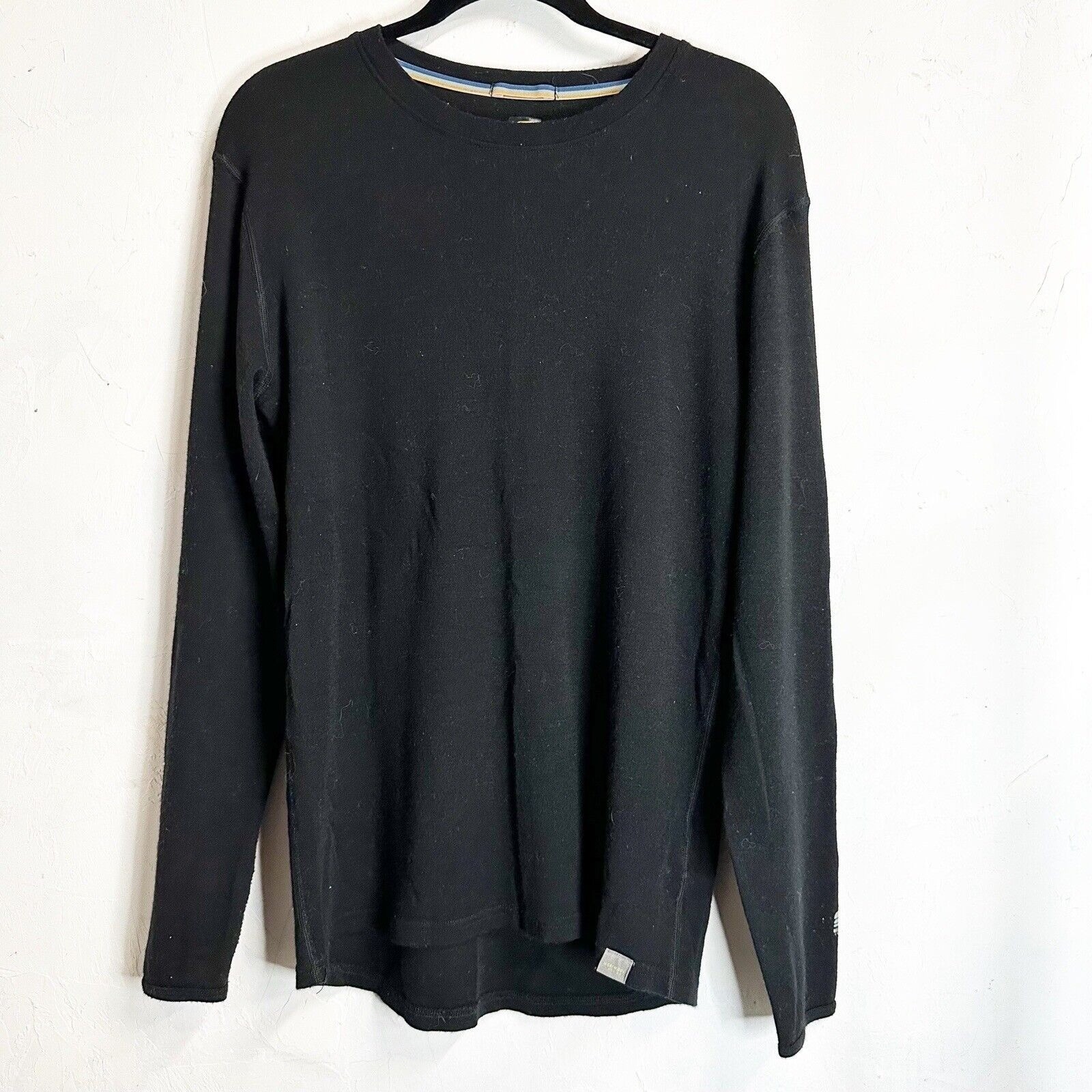 Meriwool Merino Wool 250g Base Layer Long Sleeve Mens XLarge Black Crew Neck gallery