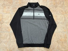 Travis Matthew 1/4 Zip Performance Pullover Black Gray Men’s L Golf Pockets