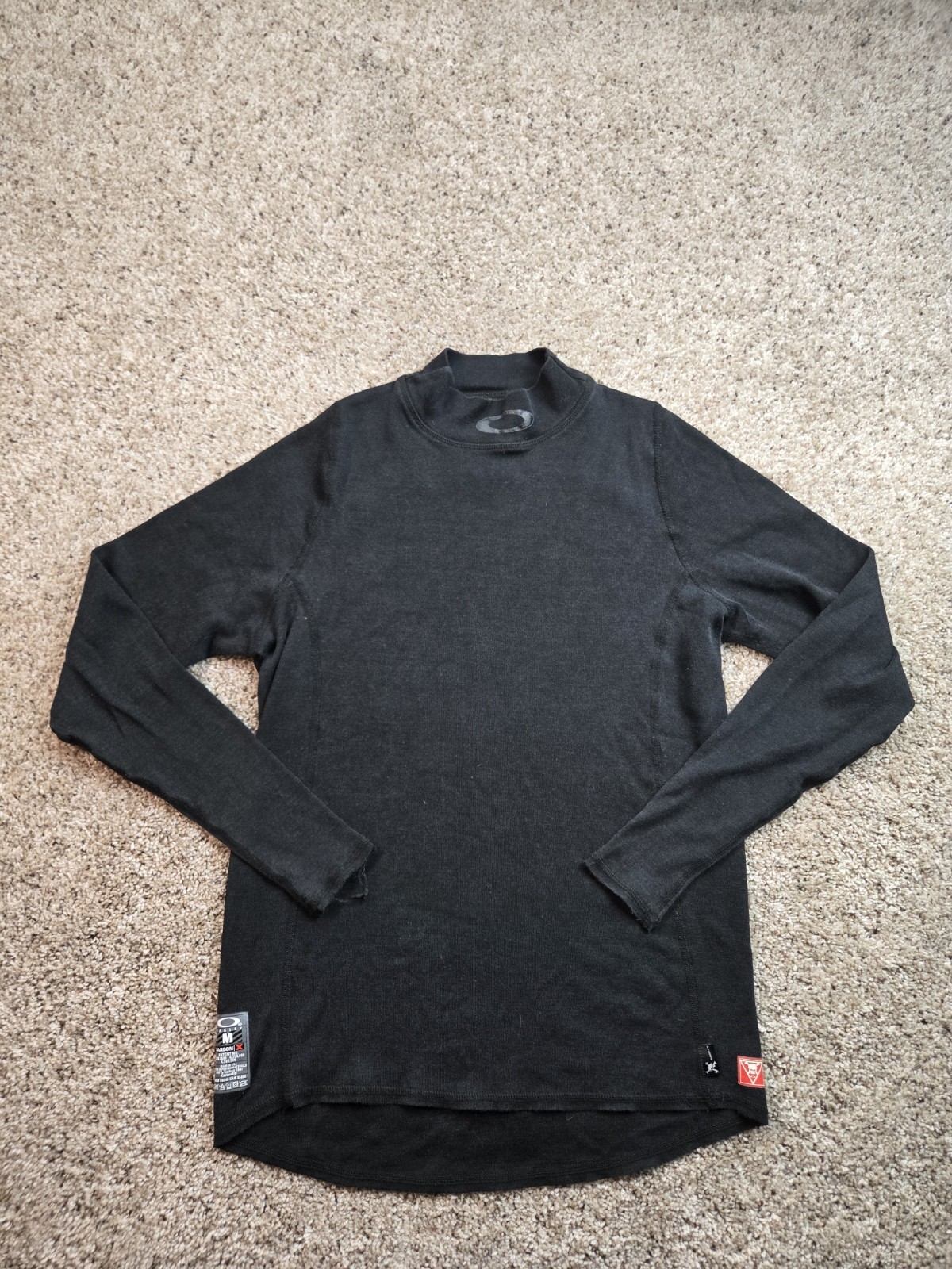 Vintage Oakley Carbon X Shirt Medium Black Performance Base Layer Long Sleeve gallery