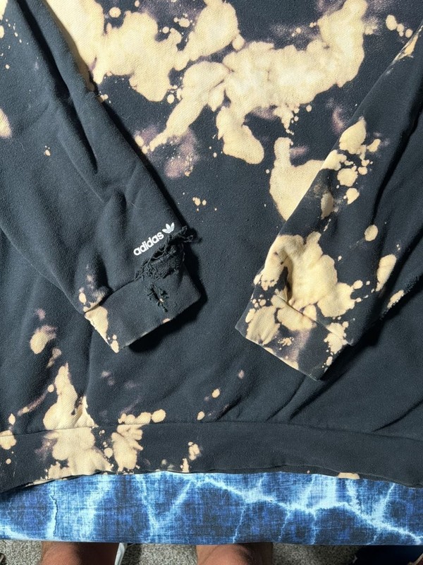 Adidas Adicolor Shattered Trefoil Hoodie Bleach Distressed Custom gallery
