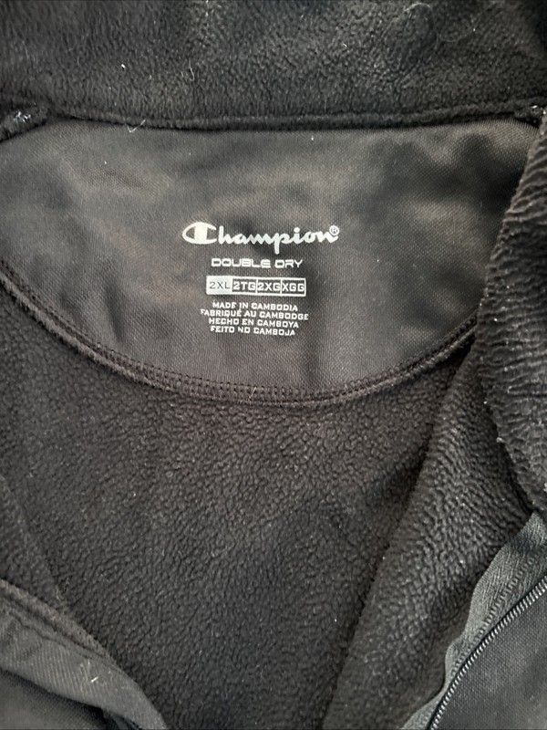 Champion Men’s Quarter-Zip Shirt Black Polyester Athletic 2XL gallery