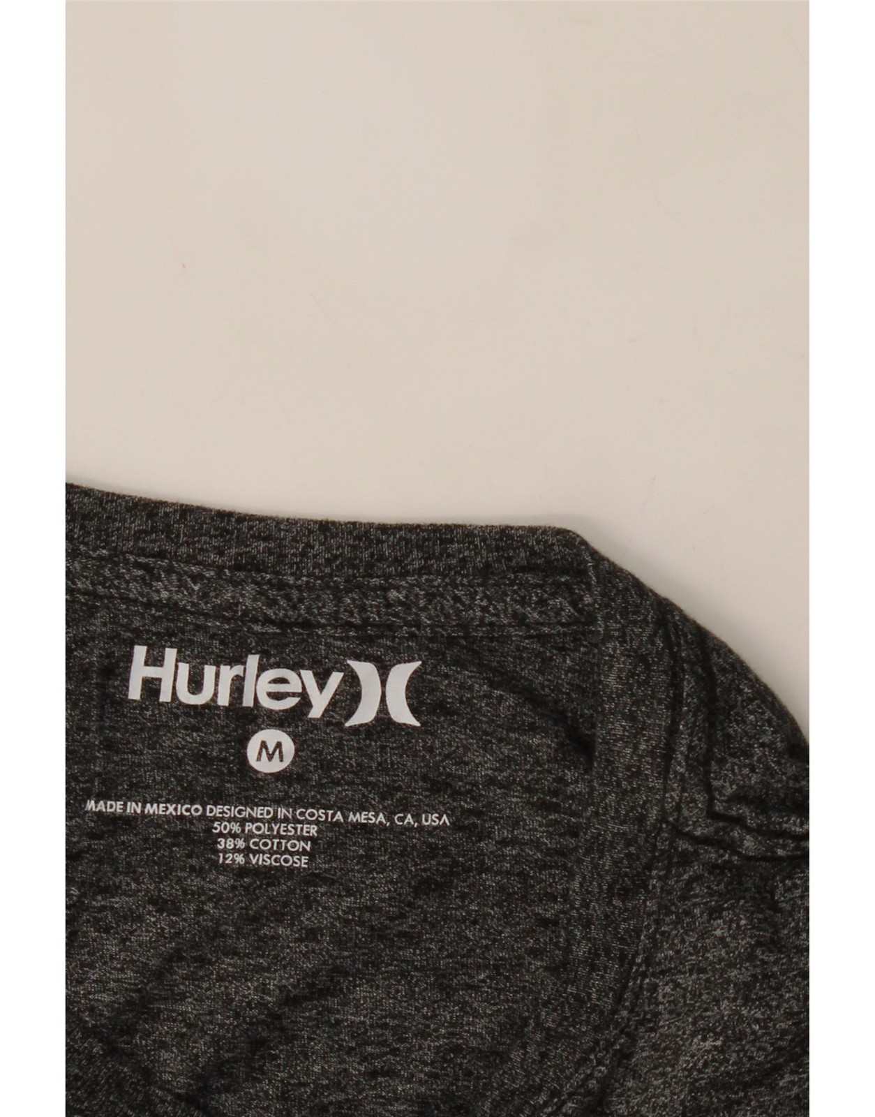 HURLEY Mens Graphic T-Shirt Top Medium Grey Polyester DE16 gallery