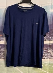 Speedo Mens Shirt 2XL Navy Blue Striped UPF 50+ Block The Burn Crew 7778159