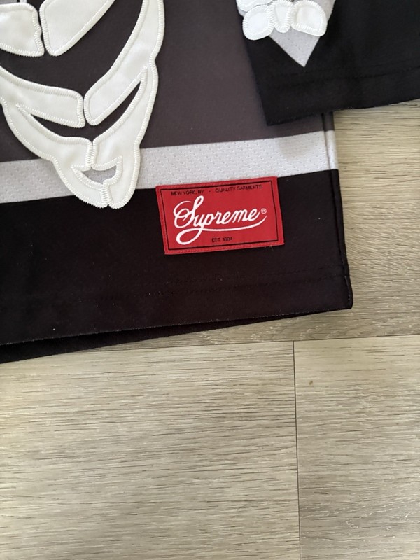 Supreme Bones Hockey Jersey FW23 Size Large Black Top gallery