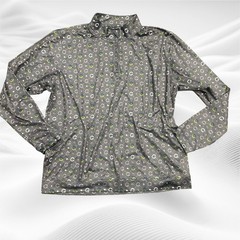 Fore Fathers XXXL Golf 1/4 Zip Stretch Long Sleeve Quarter Zip Gray Geometric