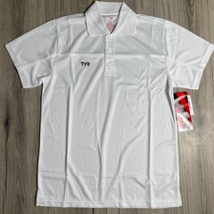 TYR Apparel Men’s Tech Polo Shirt – White Textured – TMPOC6A – Size Small – $44
