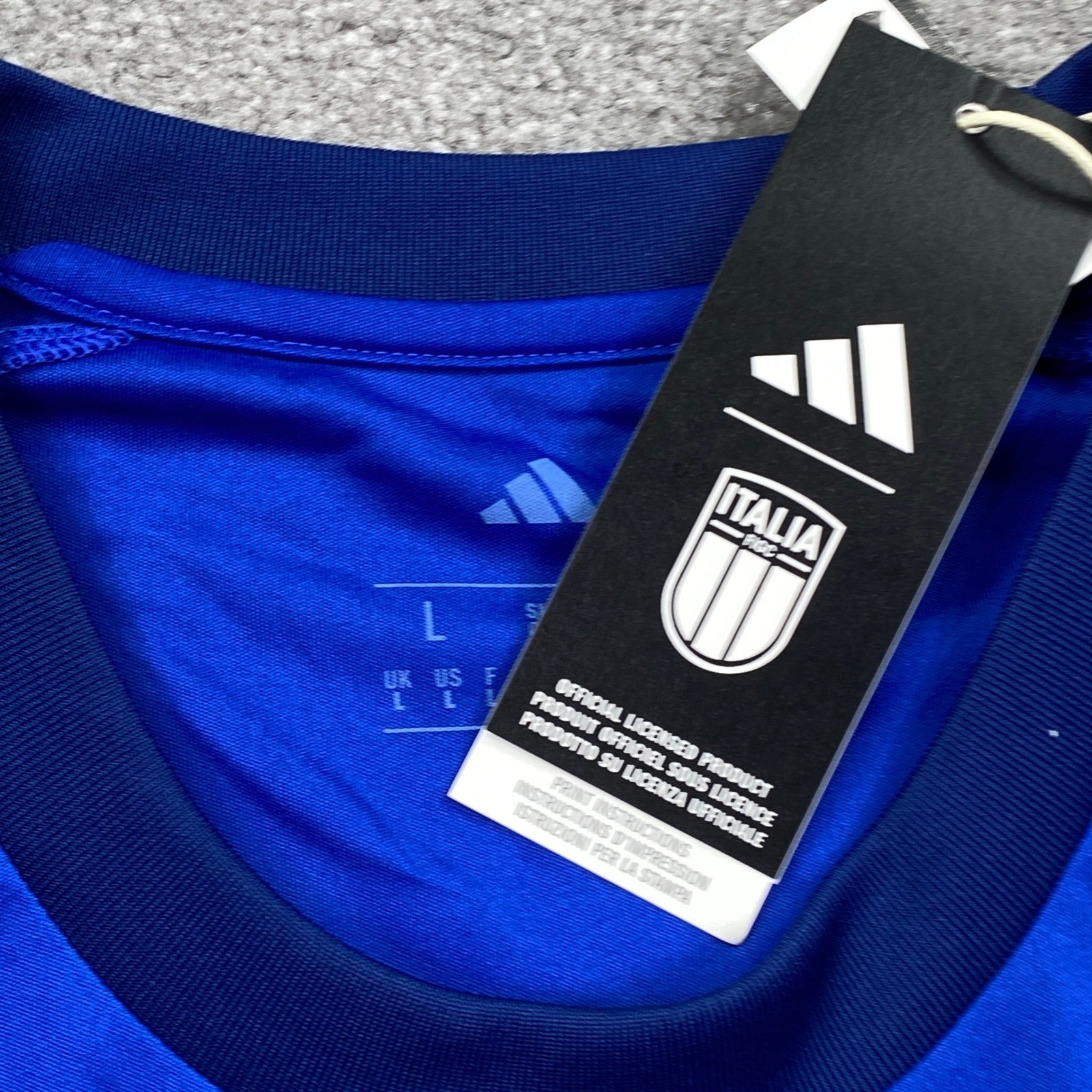 Adidas Italy Soccer Jersey Mens Large Blue Gold FIGC National Team Crest New gallery