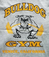 Bulldog Gym Sleeveless Racer Back Tank Top Venice California Grey / Gold Shirt