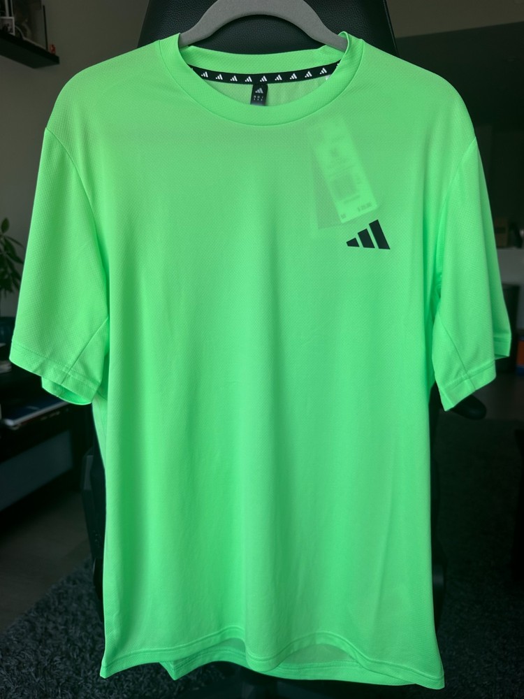 Men's adidas Train Essentials Training Tee - lime burst / black
